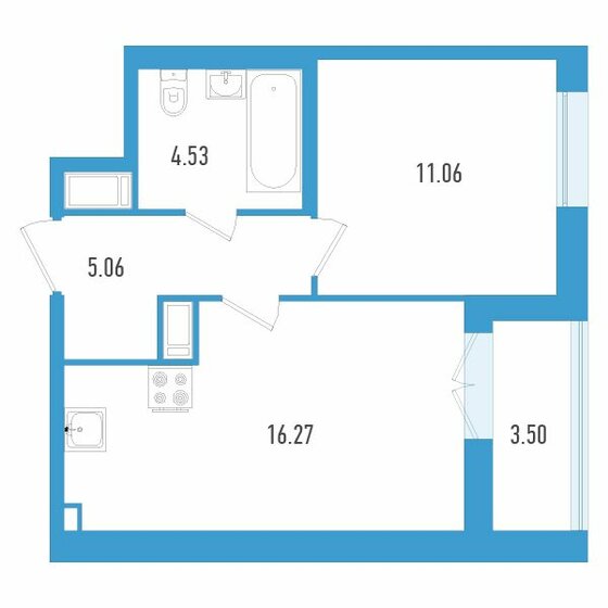 38,7 м², 1-комнатная квартира 11 987 700 ₽ - изображение 1