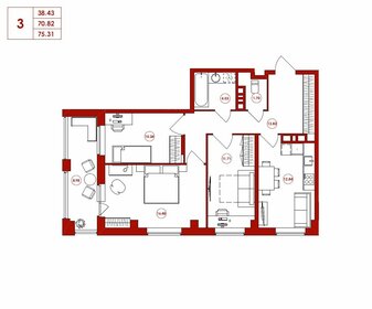 83,2 м², 3-комнатная квартира 5 600 000 ₽ - изображение 90