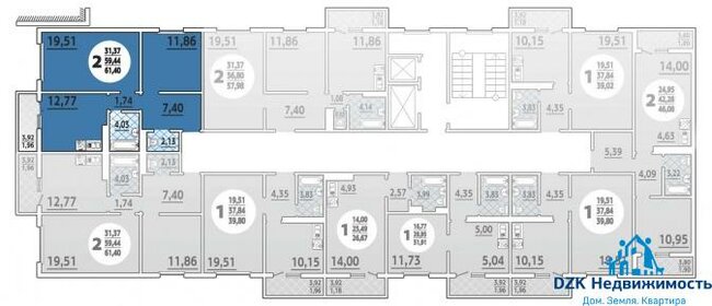 Квартира 61 м², 2-комнатная - изображение 4