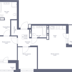 Квартира 76,4 м², 3-комнатная - изображение 3