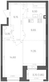 Квартира 55,5 м², 1-комнатная - изображение 1