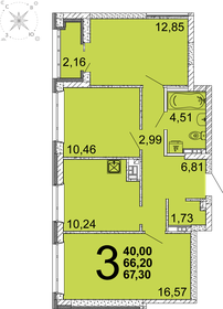 Квартира 67,2 м², 3-комнатная - изображение 1