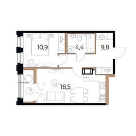 43,5 м², 1-комнатная квартира 6 960 000 ₽ - изображение 1