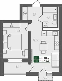 42,3 м², 1-комнатная квартира 5 700 000 ₽ - изображение 25