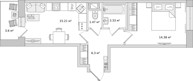 34 м², 1-комнатная квартира 8 500 000 ₽ - изображение 66