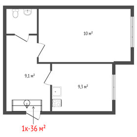 Квартира 37,7 м², 1-комнатная - изображение 1