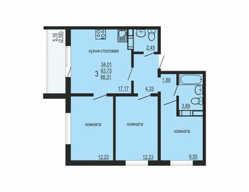 61,4 м², 3-комнатная квартира 5 140 000 ₽ - изображение 34