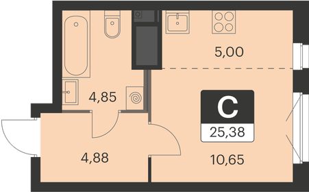 25,2 м², квартира-студия 3 800 000 ₽ - изображение 126