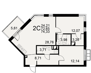 83,4 м², 2-комнатная квартира 13 892 949 ₽ - изображение 37