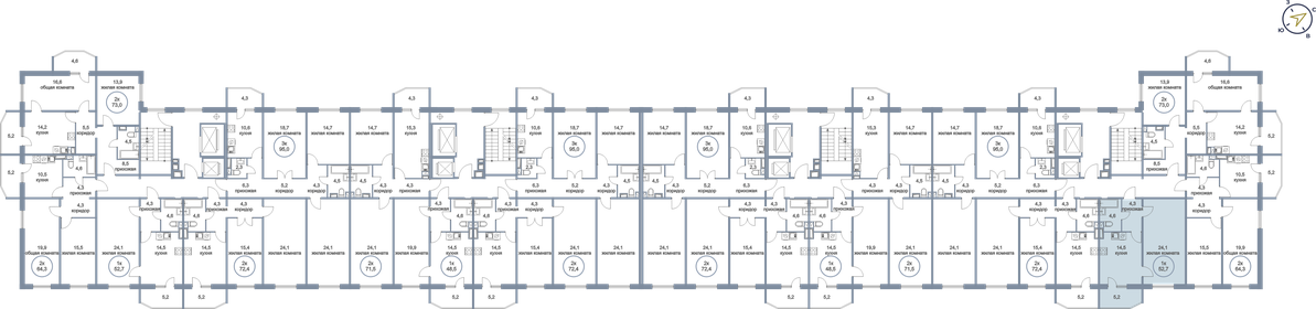 52,7 м², 1-комнатная квартира 6 690 000 ₽ - изображение 32