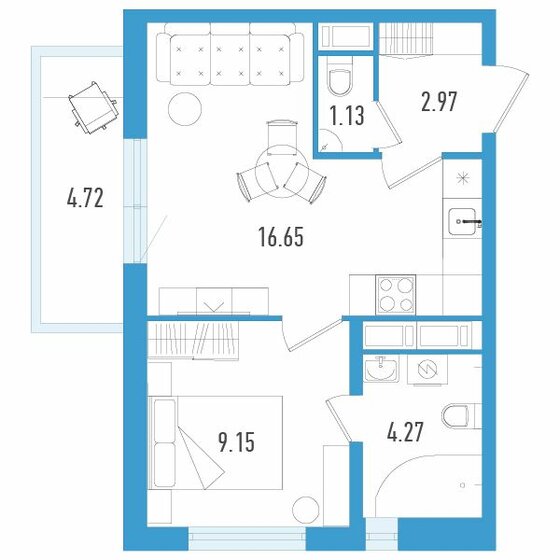 35,6 м², 1-комнатная квартира 6 760 200 ₽ - изображение 1