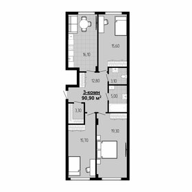 Квартира 90,5 м², 3-комнатная - изображение 1