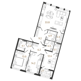 122,5 м², 4-комнатная квартира 52 000 000 ₽ - изображение 121