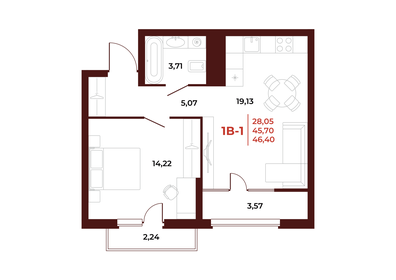 51,5 м², 1-комнатная квартира 5 200 000 ₽ - изображение 102
