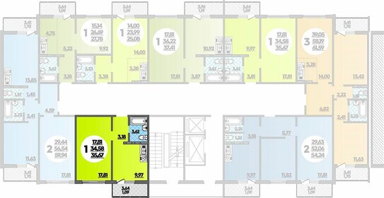 32 м², 1-комнатная квартира 2 800 000 ₽ - изображение 25