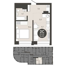 Квартира 36,4 м², 2-комнатная - изображение 2