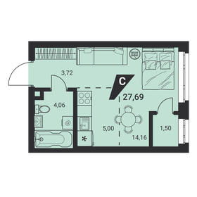 27,8 м², квартира-студия 3 925 440 ₽ - изображение 12
