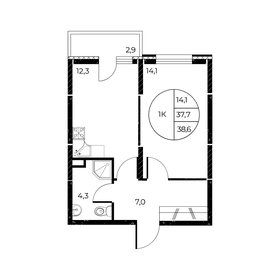 39,8 м², 1-комнатная квартира 6 180 000 ₽ - изображение 17