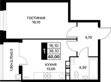 52 м², 1-комнатная квартира 4 650 000 ₽ - изображение 29