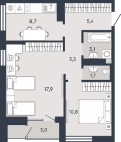 46,8 м², 2-комнатная квартира 4 680 000 ₽ - изображение 135