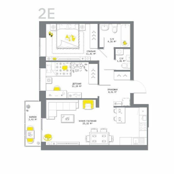 66,6 м², 2-комнатная квартира 9 127 824 ₽ - изображение 1