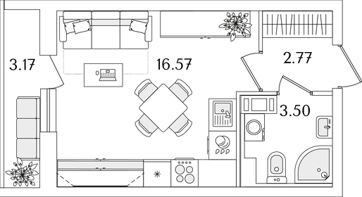 24,4 м², квартира-студия 6 441 285 ₽ - изображение 31