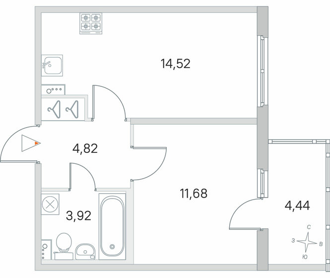 36,3 м², 1-комнатная квартира 7 047 398 ₽ - изображение 1