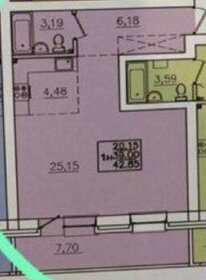 52 м², 1-комнатная квартира 3 200 000 ₽ - изображение 24