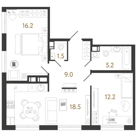 62,6 м², 2-комнатная квартира 17 516 388 ₽ - изображение 76