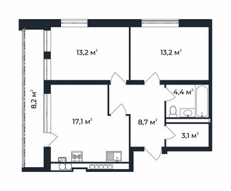 Квартира 63,8 м², 2-комнатная - изображение 1