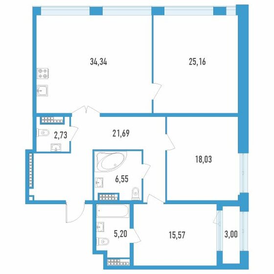 130,8 м², 2-комнатная квартира 34 000 200 ₽ - изображение 1