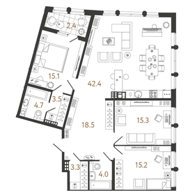 122,5 м², 3-комнатная квартира 52 022 772 ₽ - изображение 24