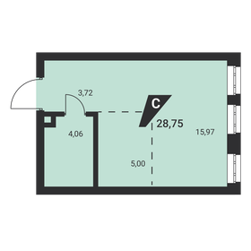 Квартира 28,8 м², студия - изображение 2