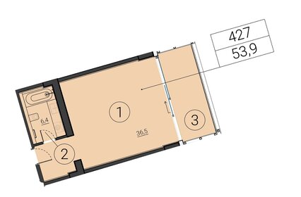 54,6 м², 1-комнатные апартаменты 98 280 000 ₽ - изображение 27