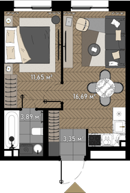 33 м², 1-комнатные апартаменты 14 900 000 ₽ - изображение 129
