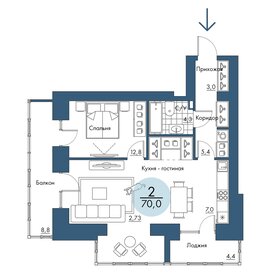 70 м², 2-комнатная квартира 11 830 000 ₽ - изображение 64