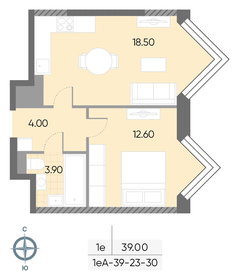 39 м², 1-комнатная квартира 16 348 385 ₽ - изображение 21