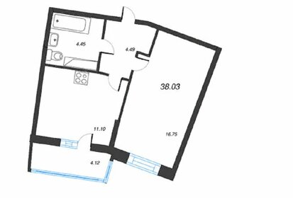 Квартира 38 м², 1-комнатная - изображение 1