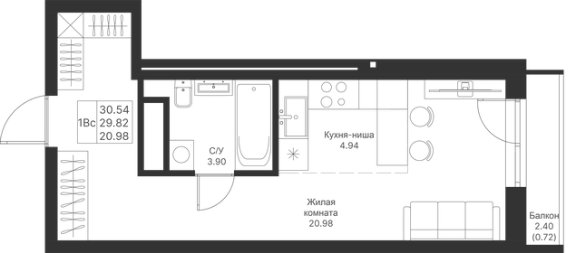 25 м², квартира-студия 5 750 000 ₽ - изображение 72