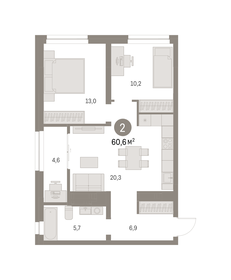 62,6 м², 2-комнатная квартира 17 800 000 ₽ - изображение 21