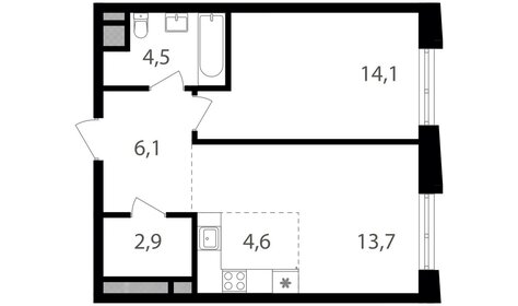 46,4 м², 2-комнатная квартира 15 098 560 ₽ - изображение 14