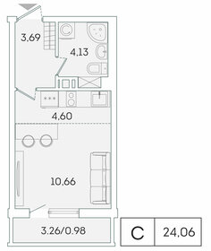 26,7 м², квартира-студия 4 400 000 ₽ - изображение 1
