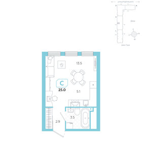 Квартира 25 м², студия - изображение 1