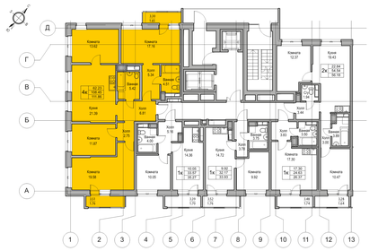 158,8 м², 4-комнатная квартира 19 050 000 ₽ - изображение 99
