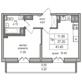 37,3 м², 1-комнатная квартира 9 023 872 ₽ - изображение 1