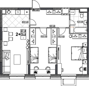 115,6 м², 3-комнатная квартира 19 500 000 ₽ - изображение 91