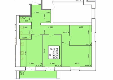 Квартира 85,1 м², 3-комнатная - изображение 1