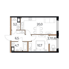 43,8 м², 1-комнатная квартира 7 314 600 ₽ - изображение 26