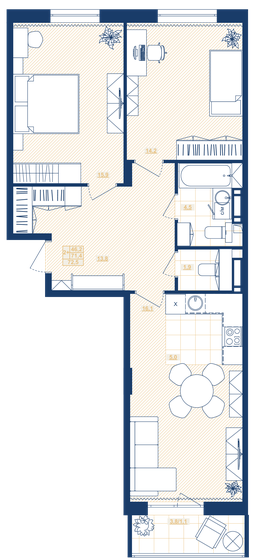 72,5 м², 3-комнатная квартира 10 558 000 ₽ - изображение 1