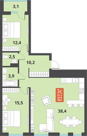 Квартира 85,9 м², 3-комнатная - изображение 1